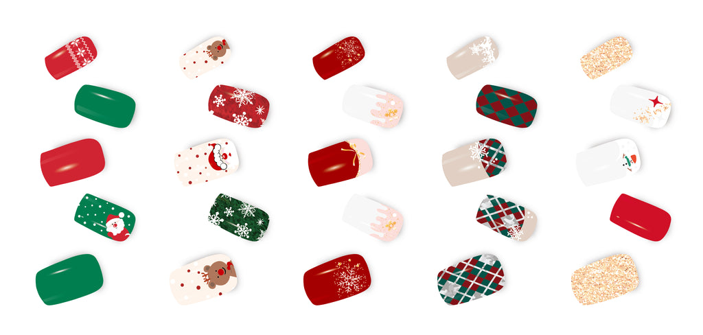 Semi Cured Gel Nail Wraps - Xmas 5 Pack Bundles