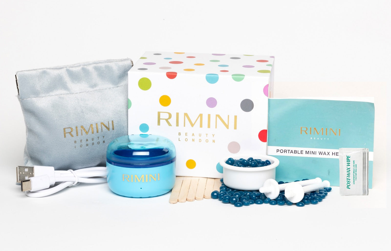 お値引！ 新品MinMin Wax Warmer & Wax 2袋セット Mini Wax Heater Deluxe Kit - Blue – Rimini Beauty