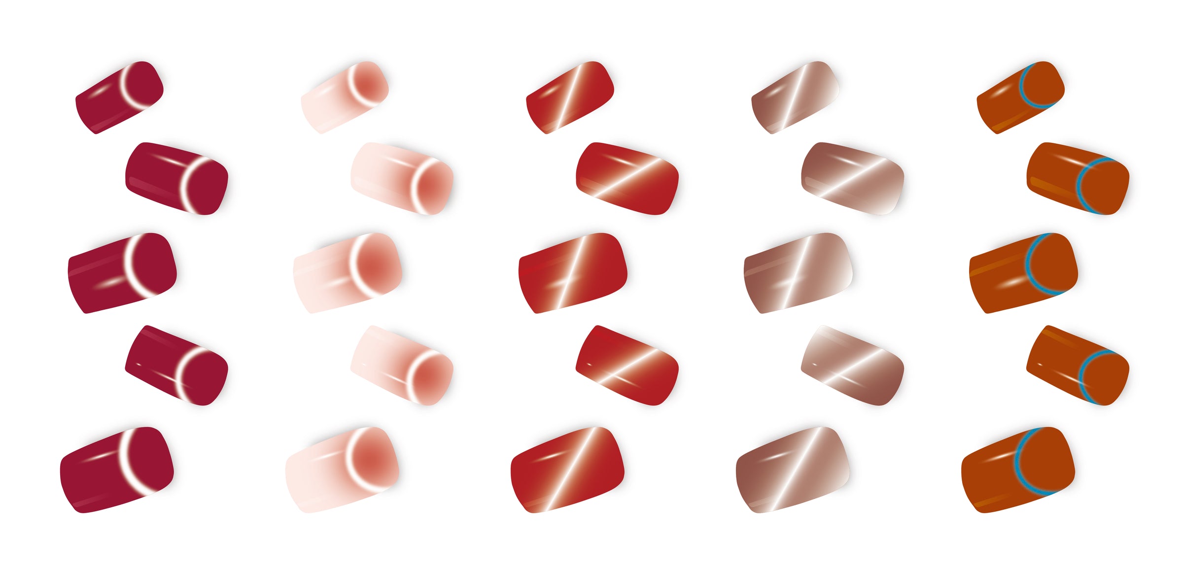 Semi Cured Gel Nail Wraps - 5 Pack Bundles