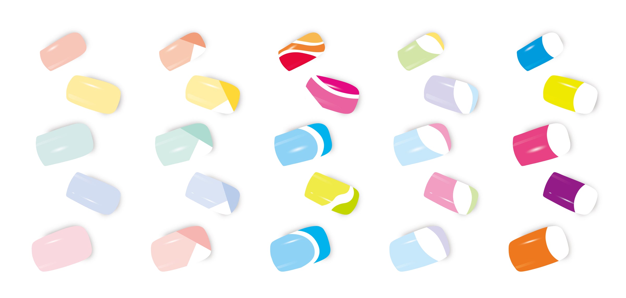 Semi Cured Gel Nail Wraps - 5 Pack Bundles