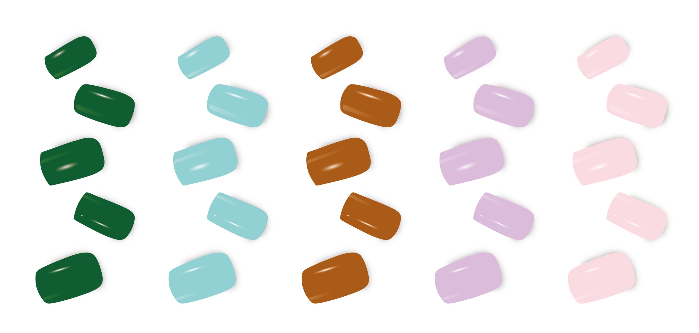 Semi Cured Gel Nail Wraps - 5 Pack Bundles