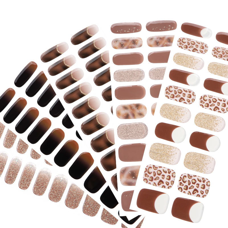 Semi Cured Gel Nail Wraps - Xmas 5 Pack Bundles