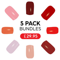 Semi Cured Gel Nail Wraps - 5 Pack Bundles