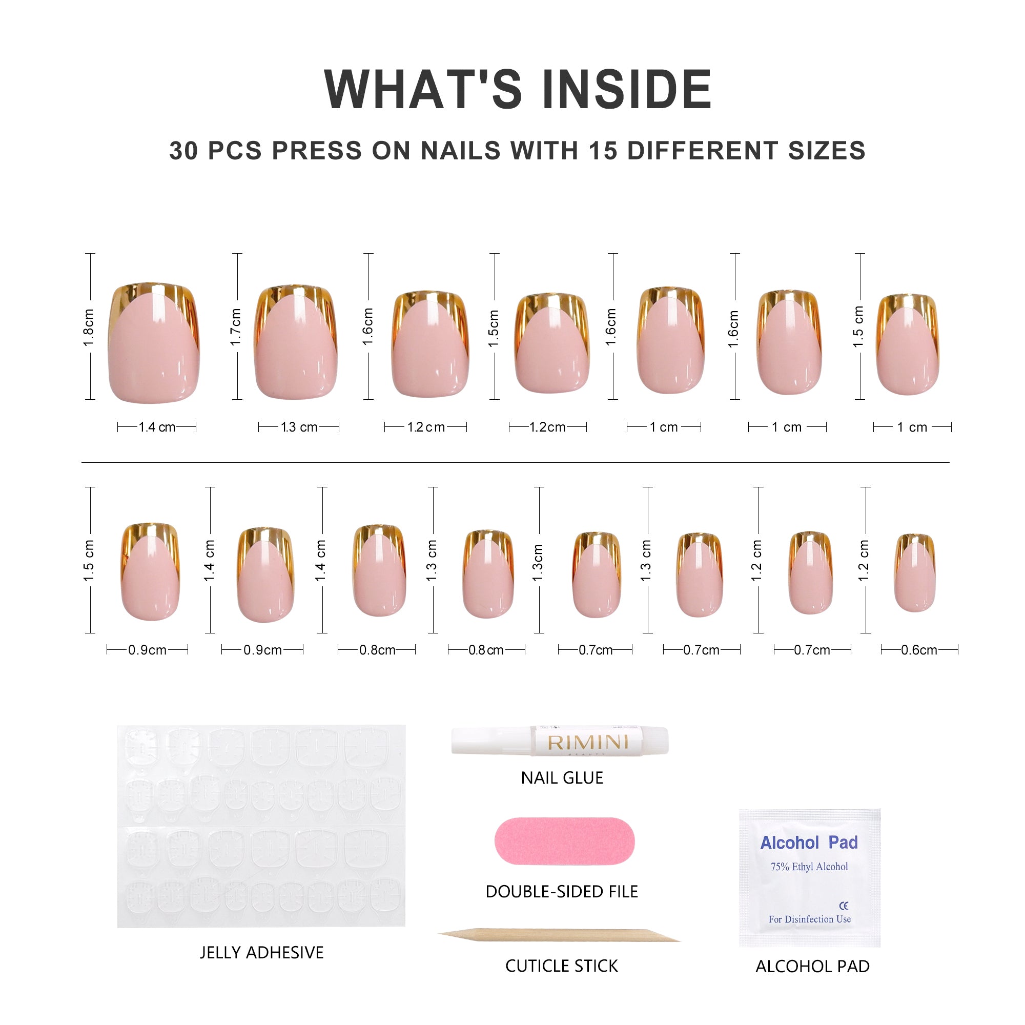 Press On Nails - Gold French Tips (Special Edition)
