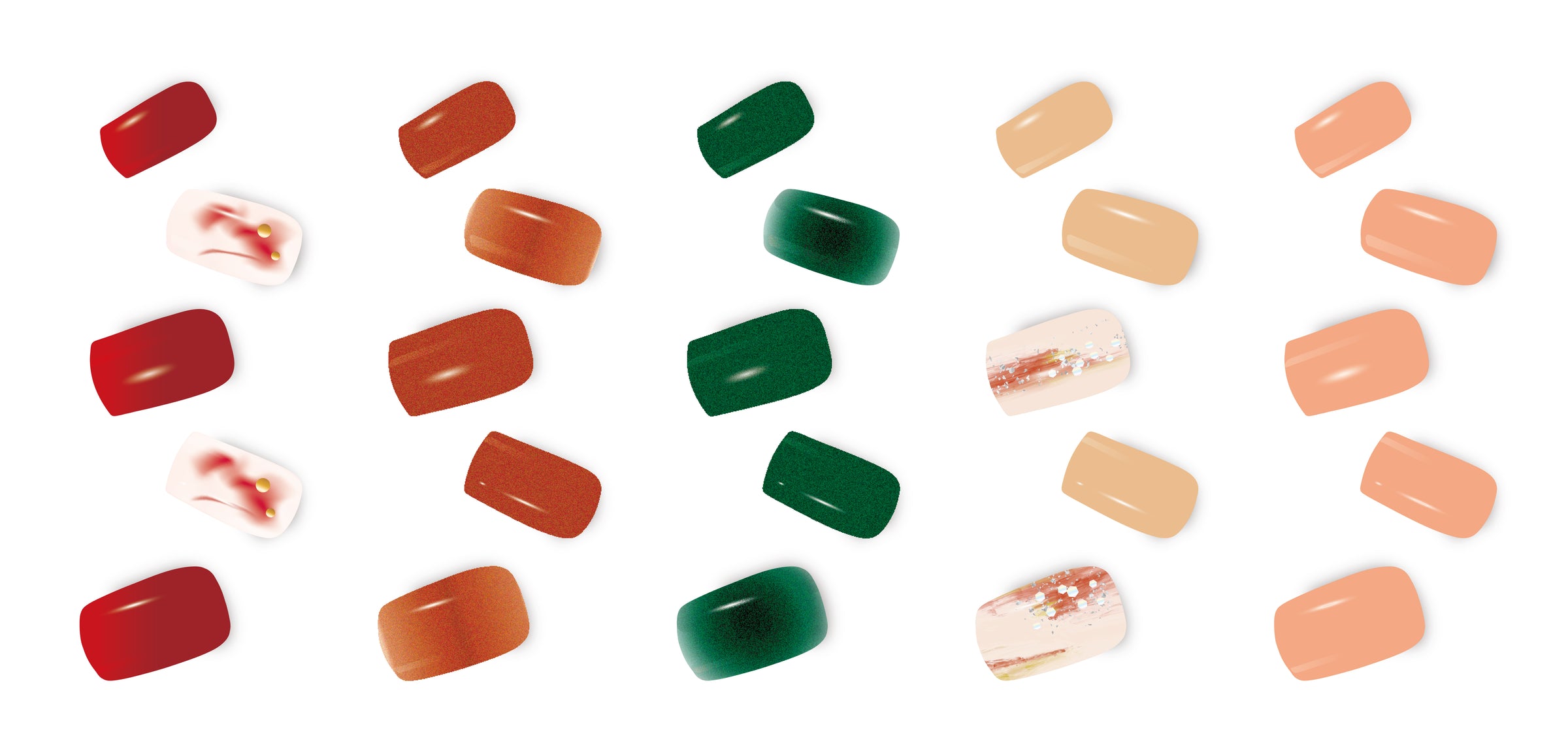 Semi Cured Gel Nail Wraps - 5 Pack Bundles