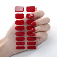 Semi Cured Gel Nail Wraps - Rich Red