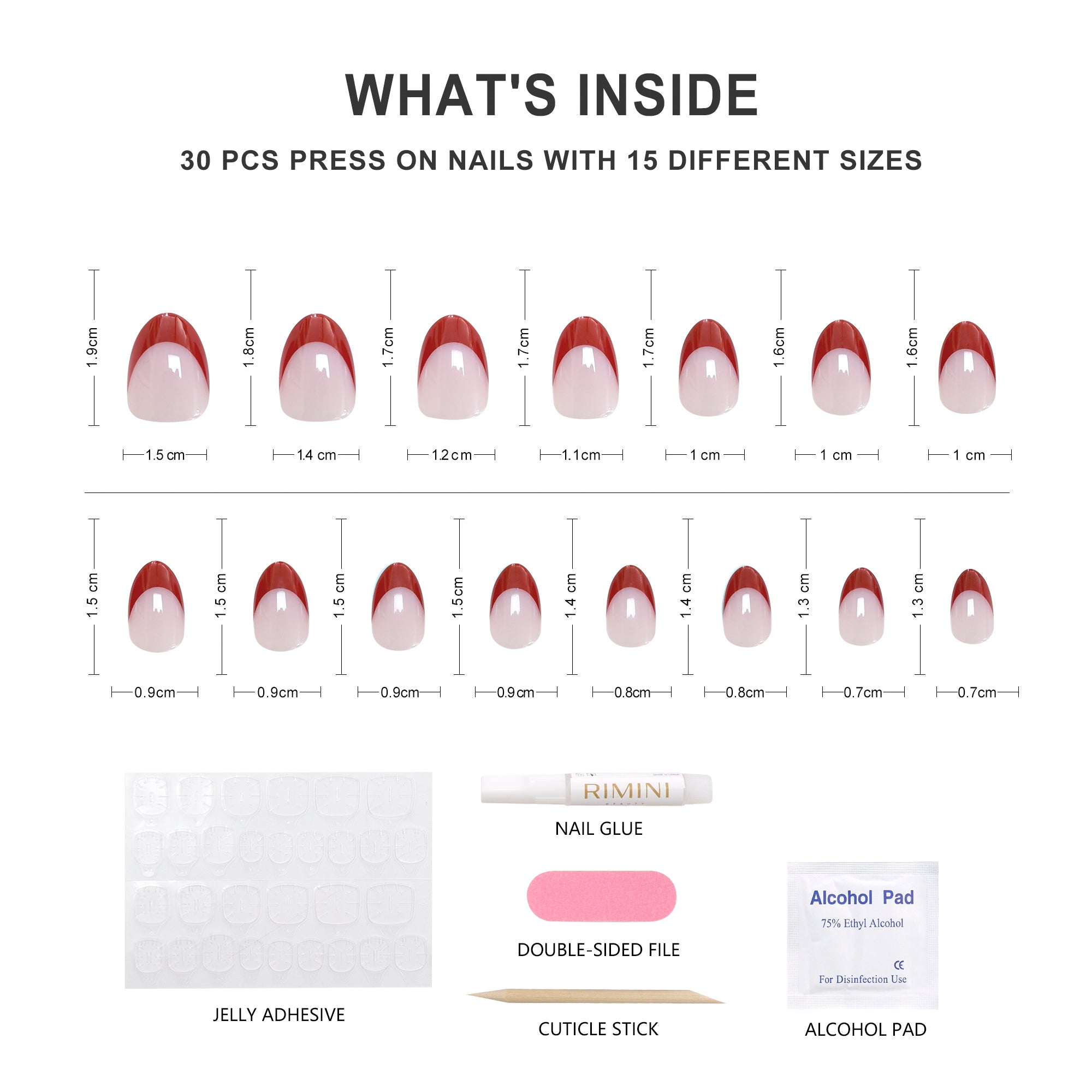 Press On Nails - Red French Tips (Special Edition)