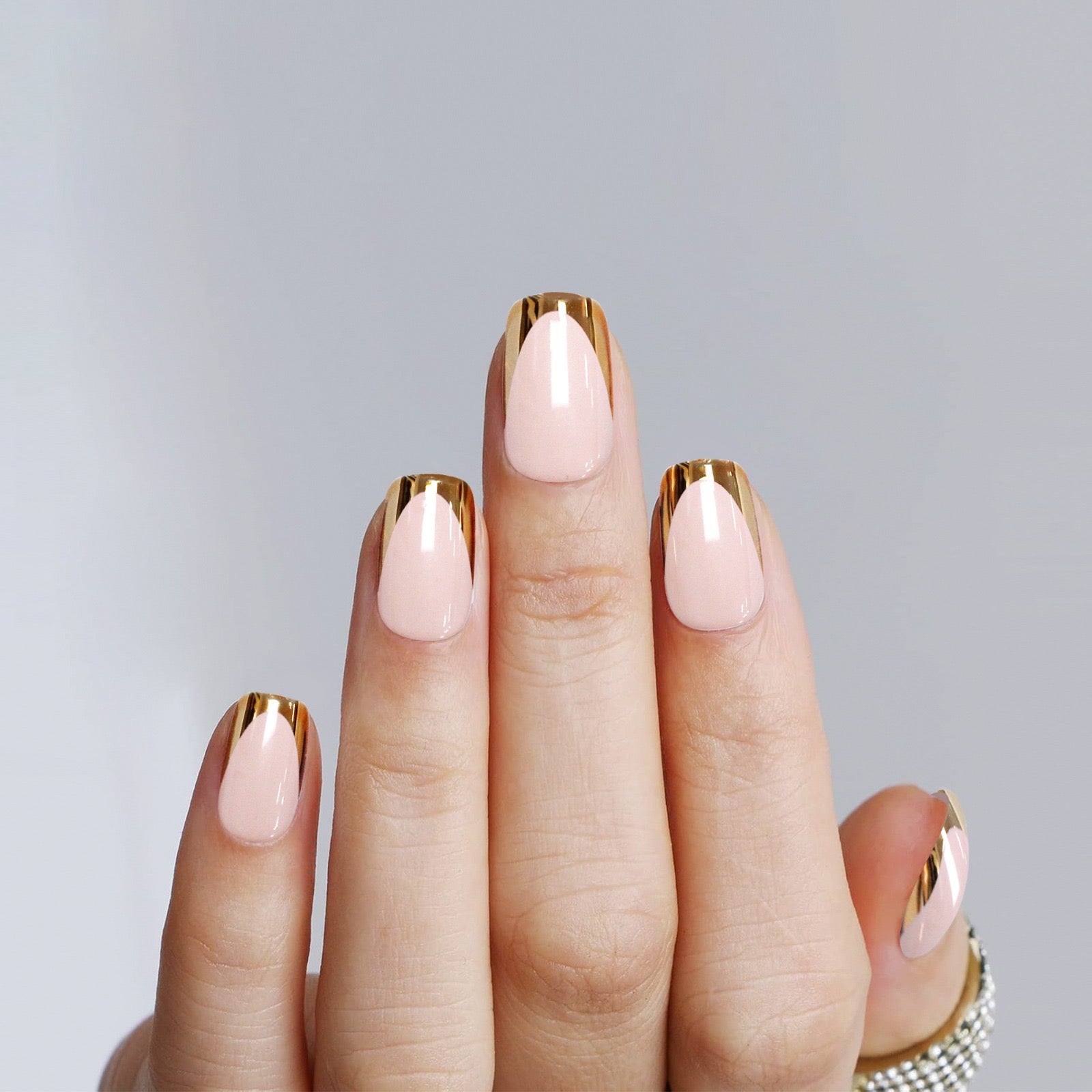 Press On Nails - Gold French Tips (Special Edition)