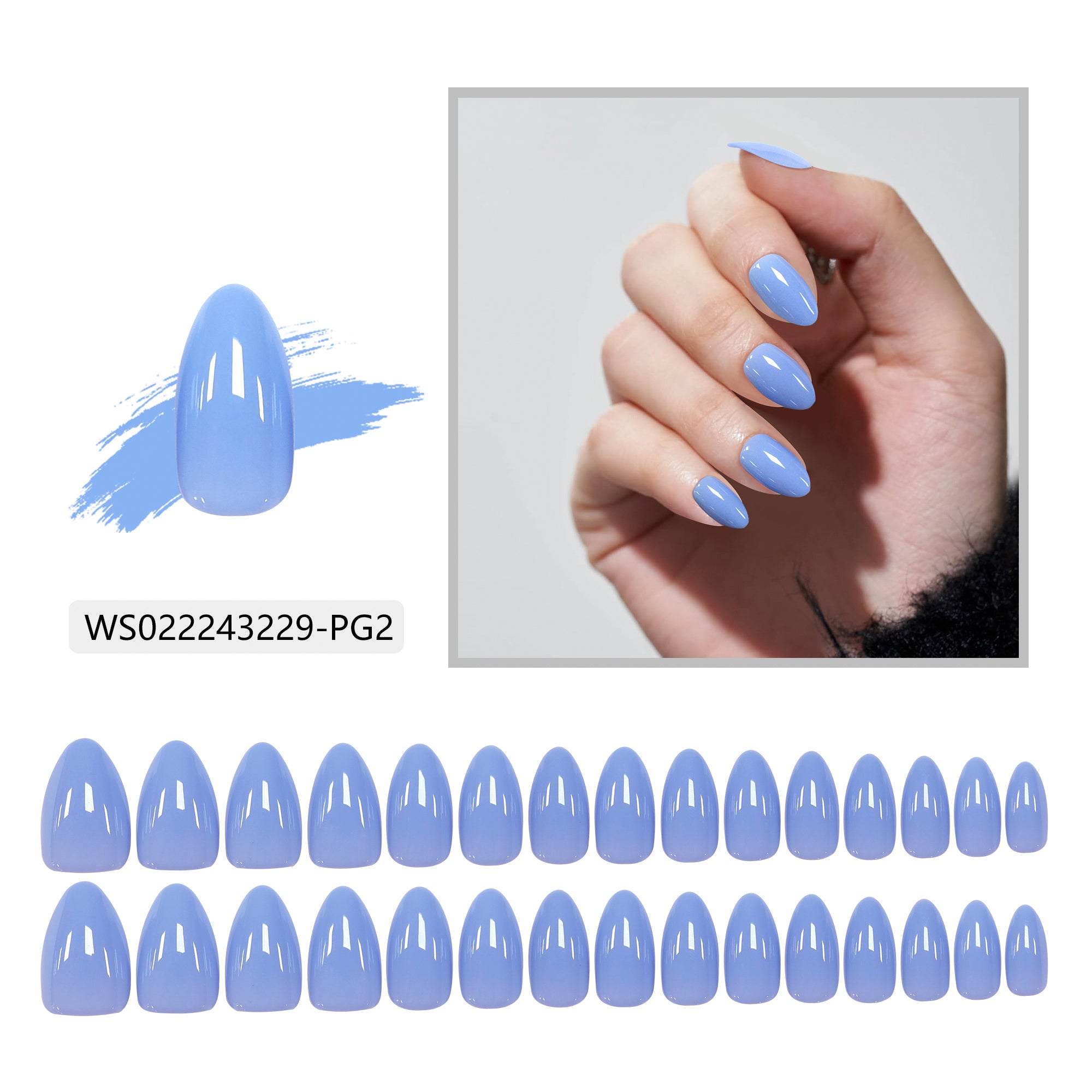 Press On Nails - Pastel Blue