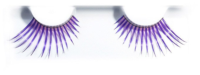 Synthetic Hair False Lashes - Long Purple