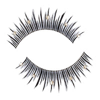 Synthetic Hair False Lashes - Decorated Clear Beads