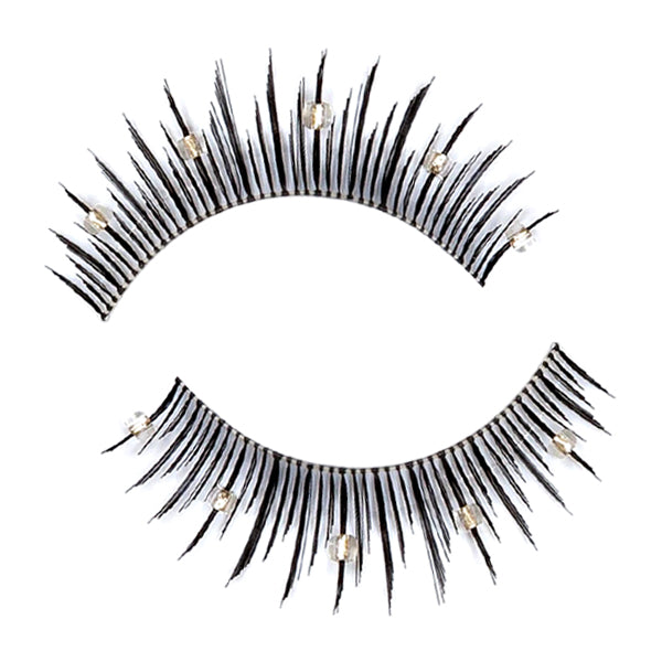 Synthetic Hair False Lashes - Decorated Clear Beads