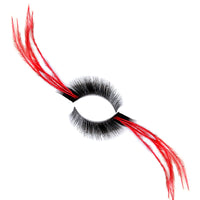 Synthetic Hair False Lashes - Short with Long Faux Feather