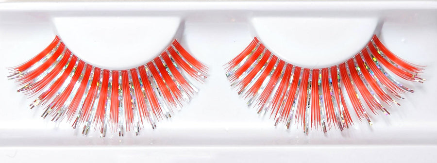Synthetic False Lashes - Hologram Red and Silver