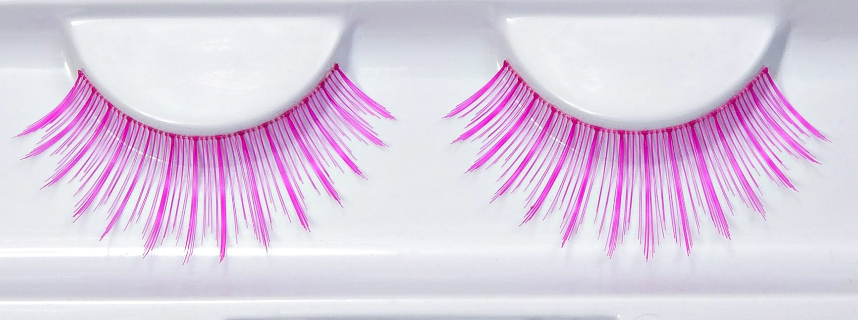 Synthetic Hair False Lashes - Alternating Lengths Thin Pink