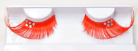 Synthetic Hair False Lashes - Orange with Studs