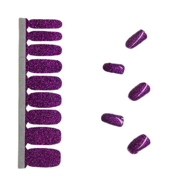 Glitter Nail Polish Stickers - Purple Twist