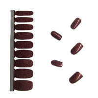 Glitter Nail Polish Stickers - Shimmering Maroon