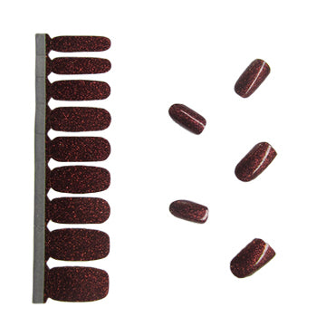 Glitter Nail Polish Stickers - Shimmering Maroon