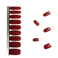 Glitter Nail Polish Stickers - Shimmering Red