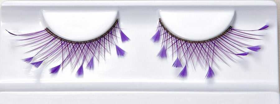 Synthetic Hair False Lashes - Purple Feather