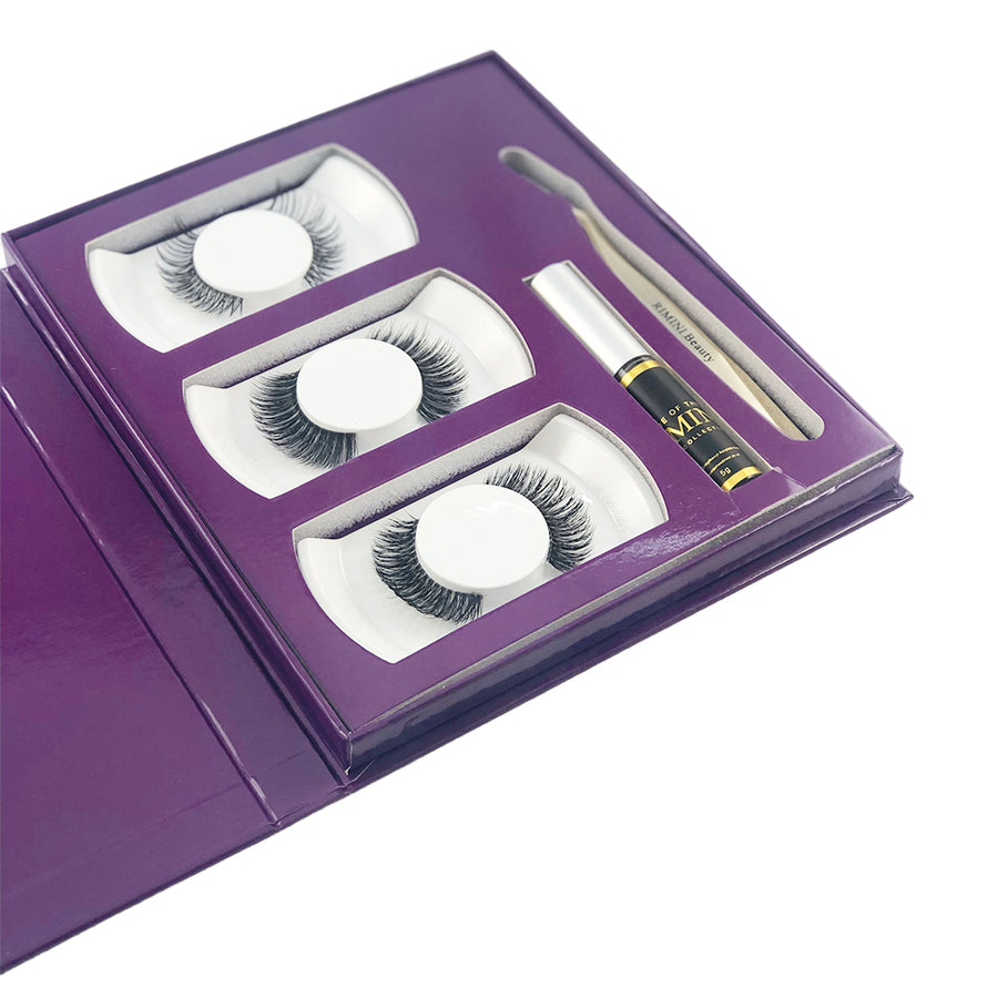 3D Luxury Faux Mink Lash Kit - Purple Box
