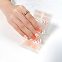 Semi Cured Gel Nail Wraps - Pink Florals