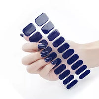 Semi Cured Gel Nail Wraps - Dark Royal Navy