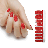 Glitter Nail Polish Stickers - Shimmering Red