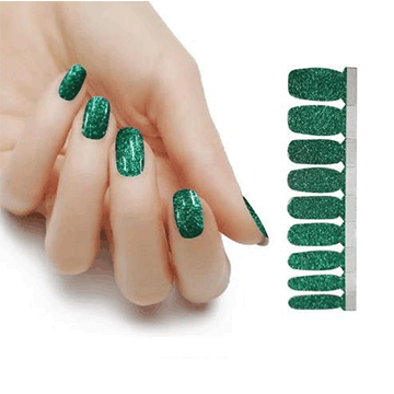 Glitter Nail Polish Stickers - Verde