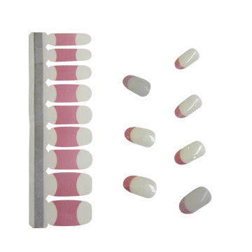 French Tips Nail Polish Stickers - Baby Pink