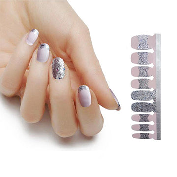 French Tips Nail Polish Stickers - Marble
