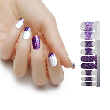 French Tips Nail Polish Stickers - Purple Rain