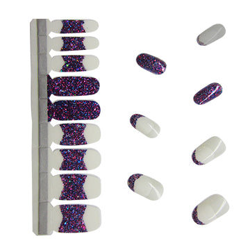French Tips Nail Polish Stickers - Purple Rain