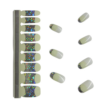 French Tips Nail Polish Stickers - Disco Lights