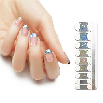 French Tips Nail Polish Stickers - Disco Lights