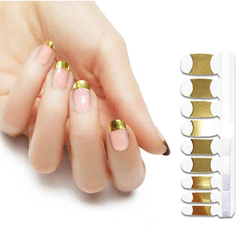 French Tips Nail Polish Stickers - Golden Nugget
