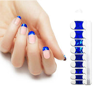 French Tips Nail Polish Stickers - Deep Blue Sea