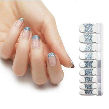 French Tips Nail Polish Stickers - Disco Ball