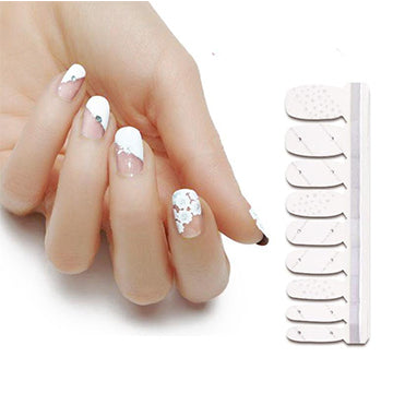 French Tips Nail Polish Stickers - Snow White