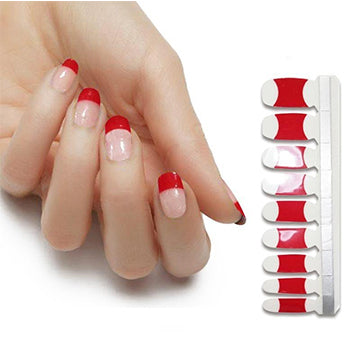 French Tips Nail Polish Stickers - Simply Red
