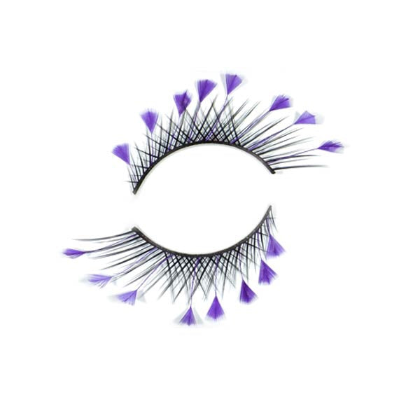 Synthetic Hair False Lashes - Purple Tipped