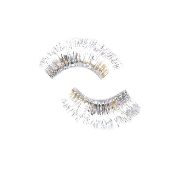 Synthetic False Lashes - Hologram Silver (Long)