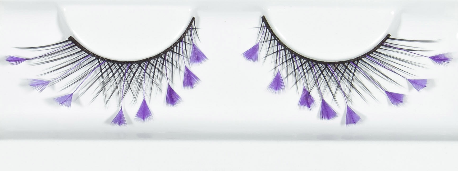 Synthetic Hair False Lashes - Purple Tipped