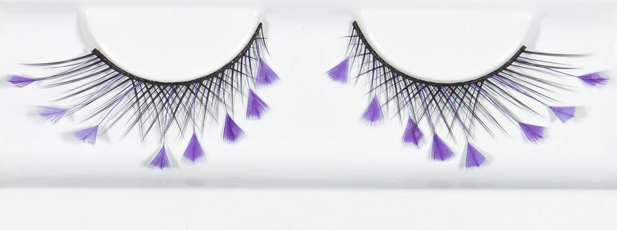 Synthetic Hair False Lashes - Purple Tipped