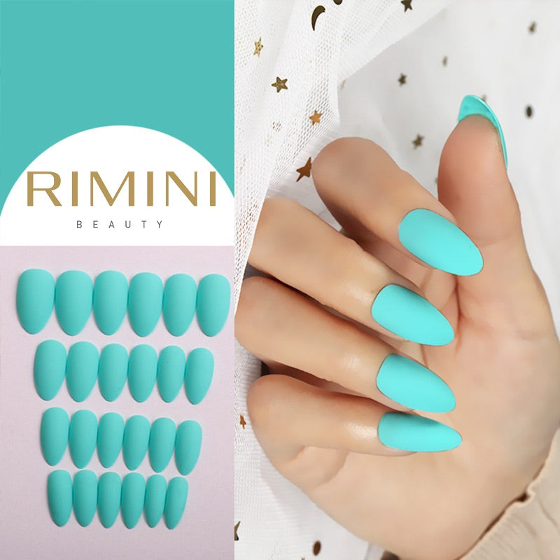 Classic Collection - Extra Long Press On Nails - Sky Blue Almond