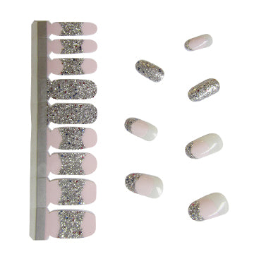 French Tips Nail Polish Stickers - Marble